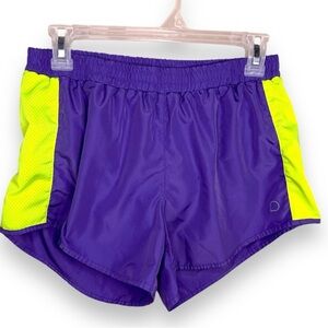 Medium DOM *READ Purple Green Activewear Shorts Womens Athletic Running Neon